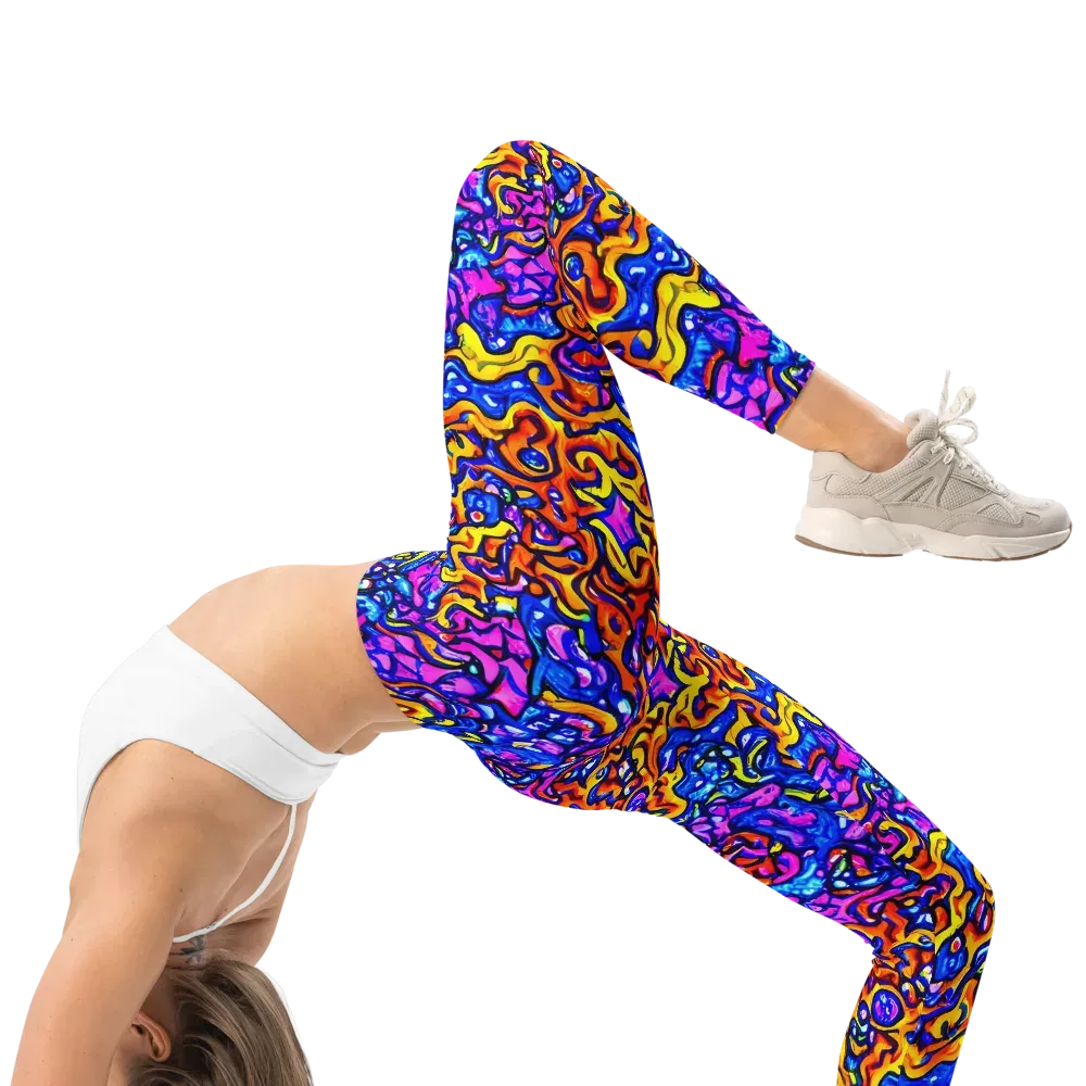 Saturated Whirl on Leggings — Right