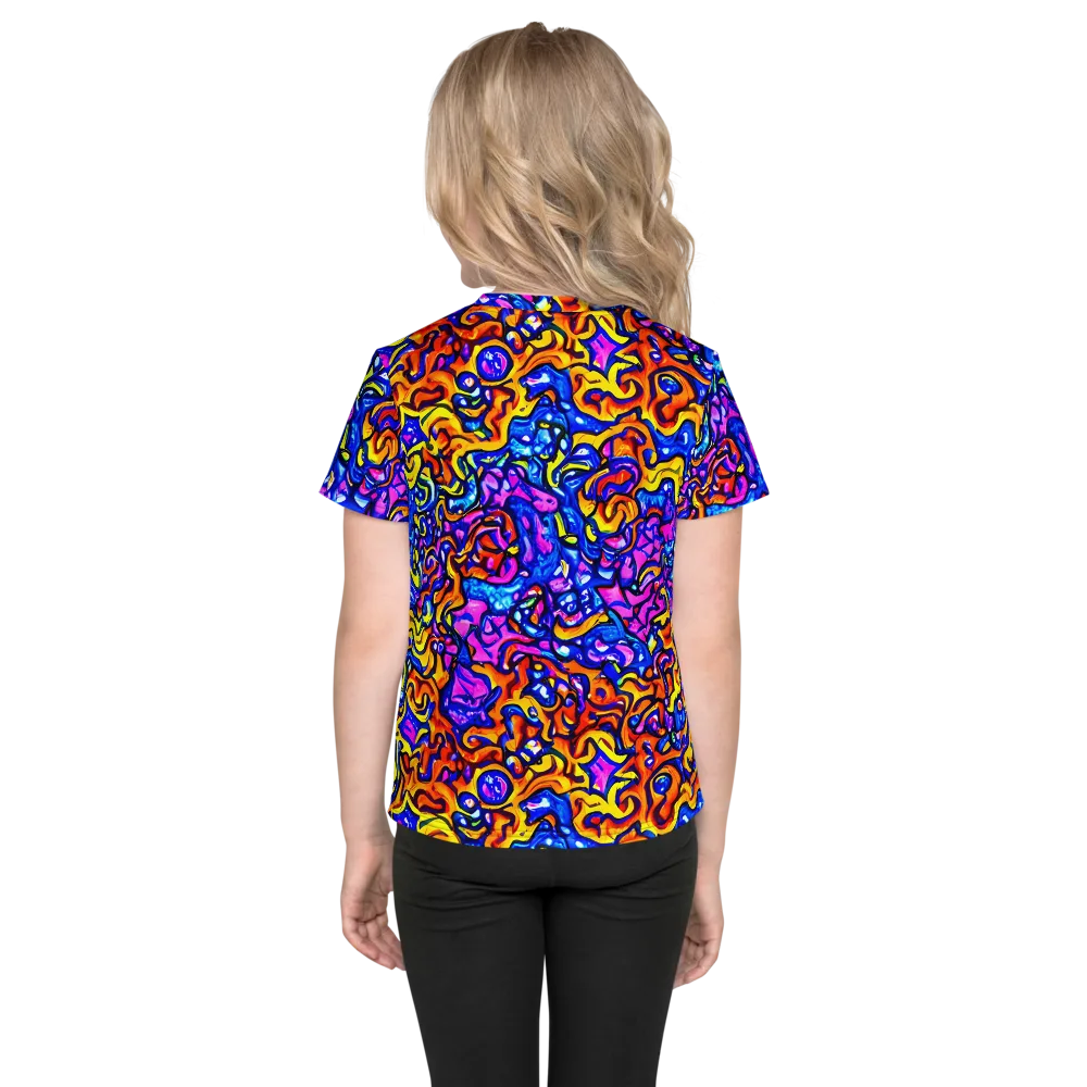 Saturated Whirl on Kids Crew Neck T-Shirt — Back