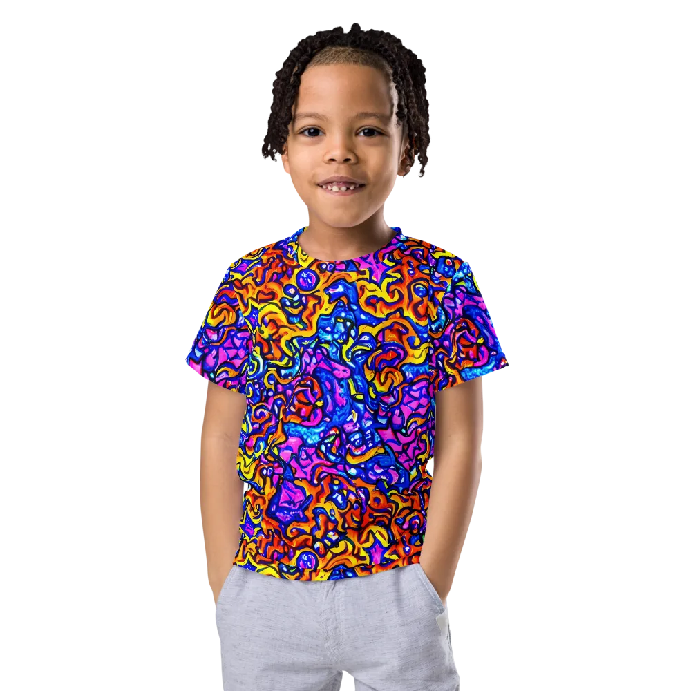 Saturated Whirl on Kids Crew Neck T-Shirt — Front
