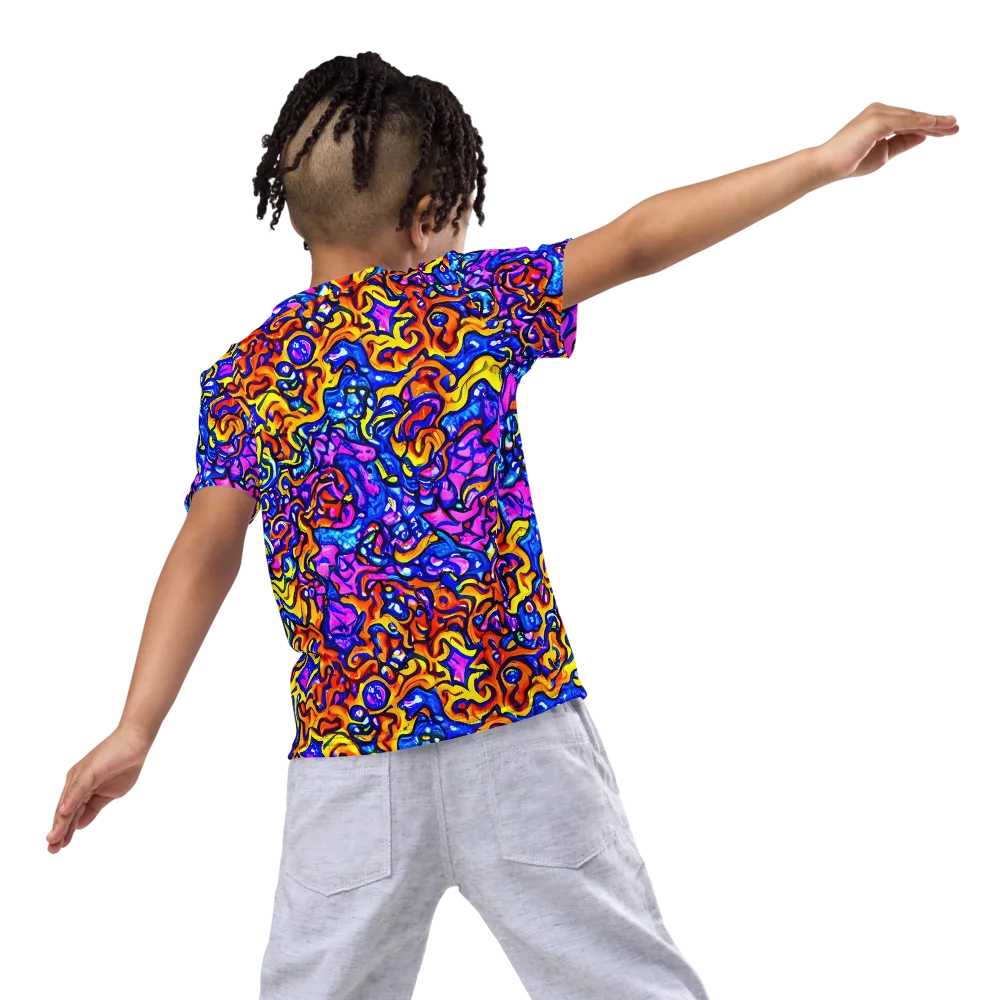 Saturated Whirl on Kids Crew Neck T-Shirt — Back