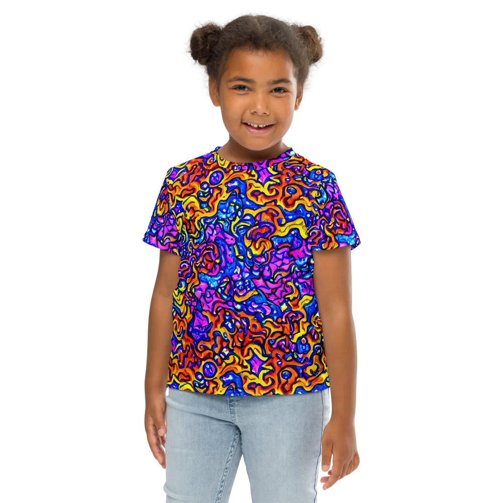 Saturated Whirl on Kids Crew Neck T-Shirt — Front
