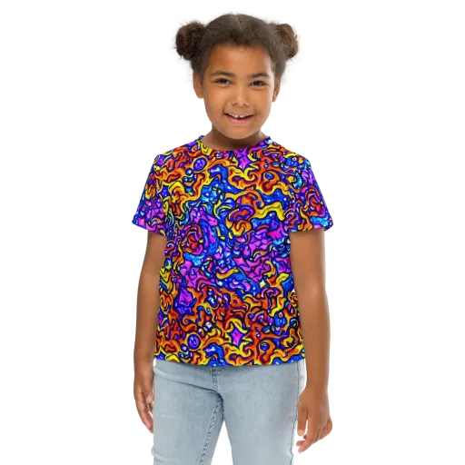 Saturated Whirl on a Kids Crew Neck T-Shirt