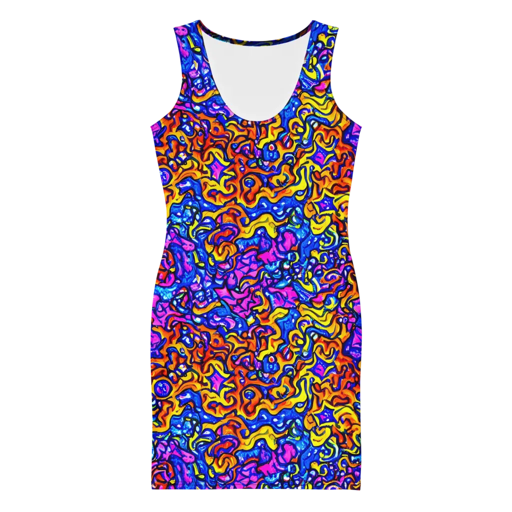 Saturated Whirl on Bodycon Dress — Front