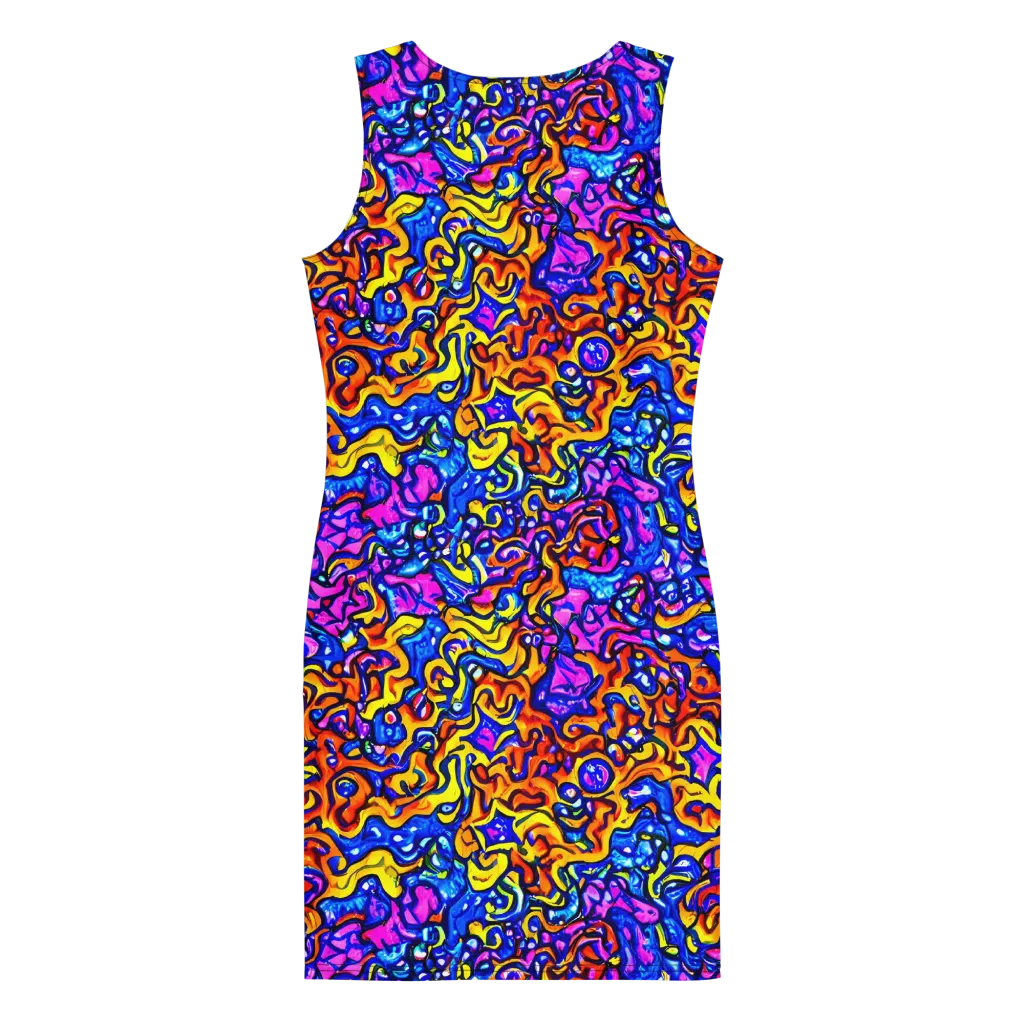 Saturated Whirl on Bodycon Dress — Back