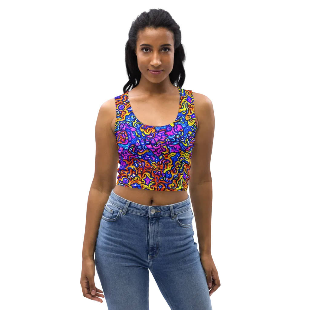 Saturated Whirl on Crop Top — Front
