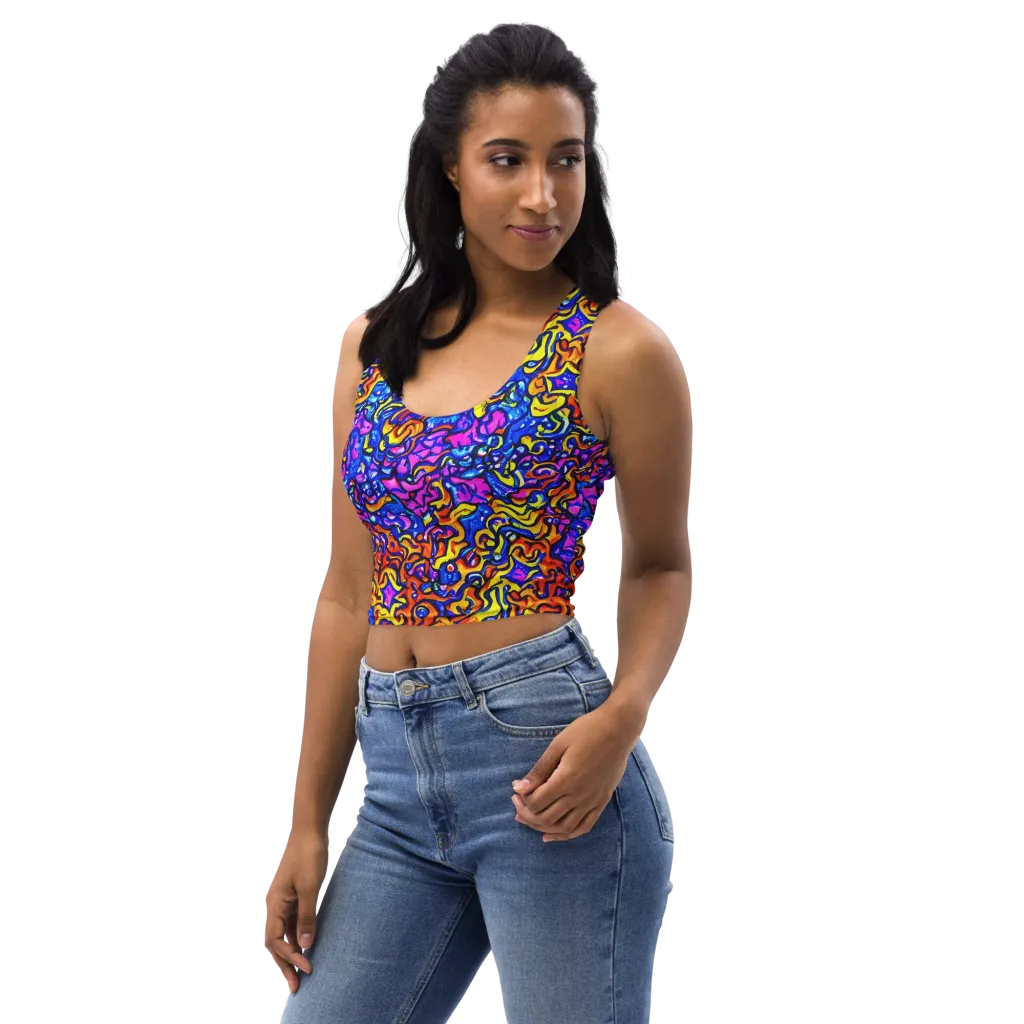 Saturated Whirl on Crop Top — Left Front