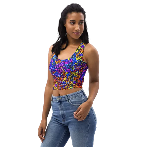 Saturated Whirl on a Crop Top