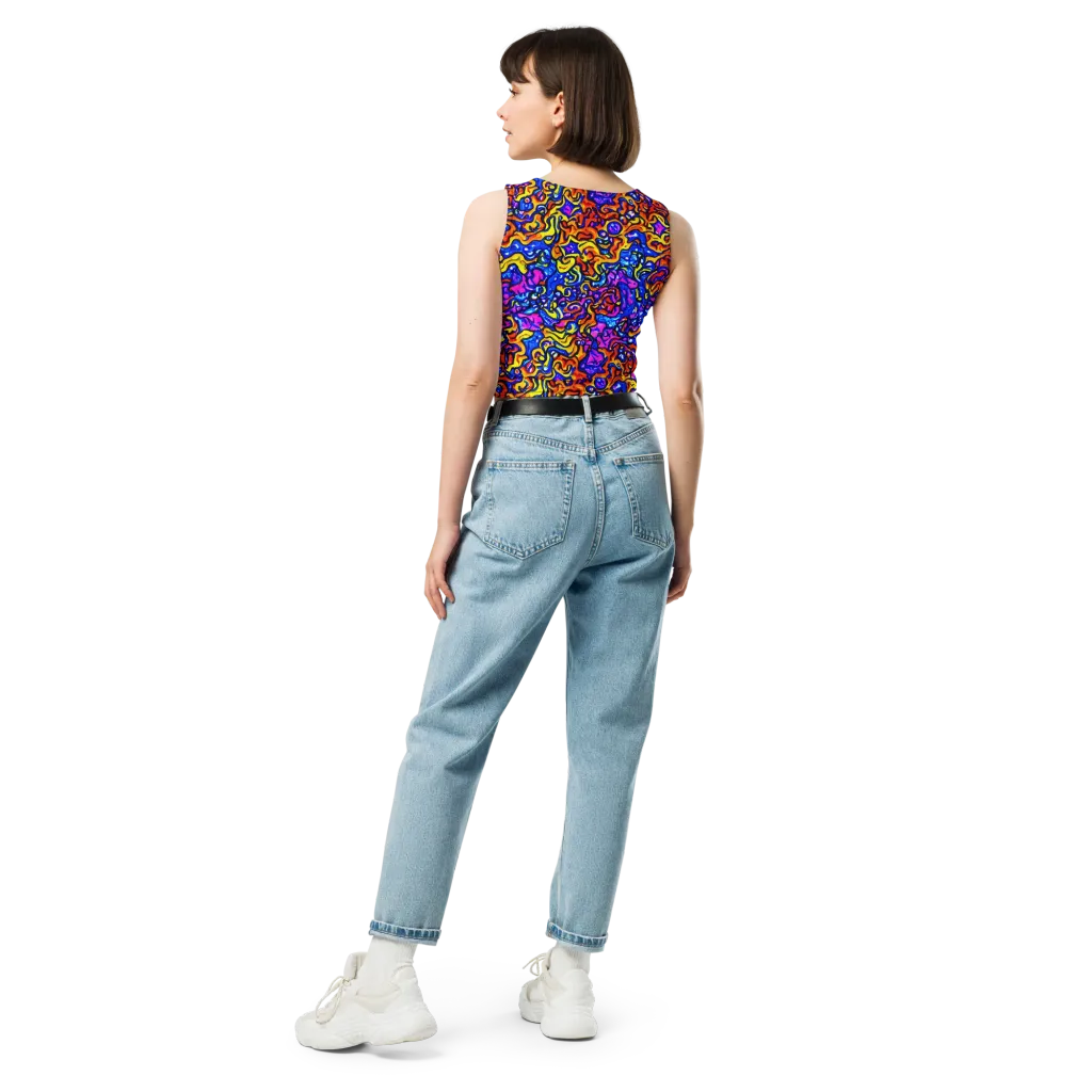Saturated Whirl on Crop Top — Back