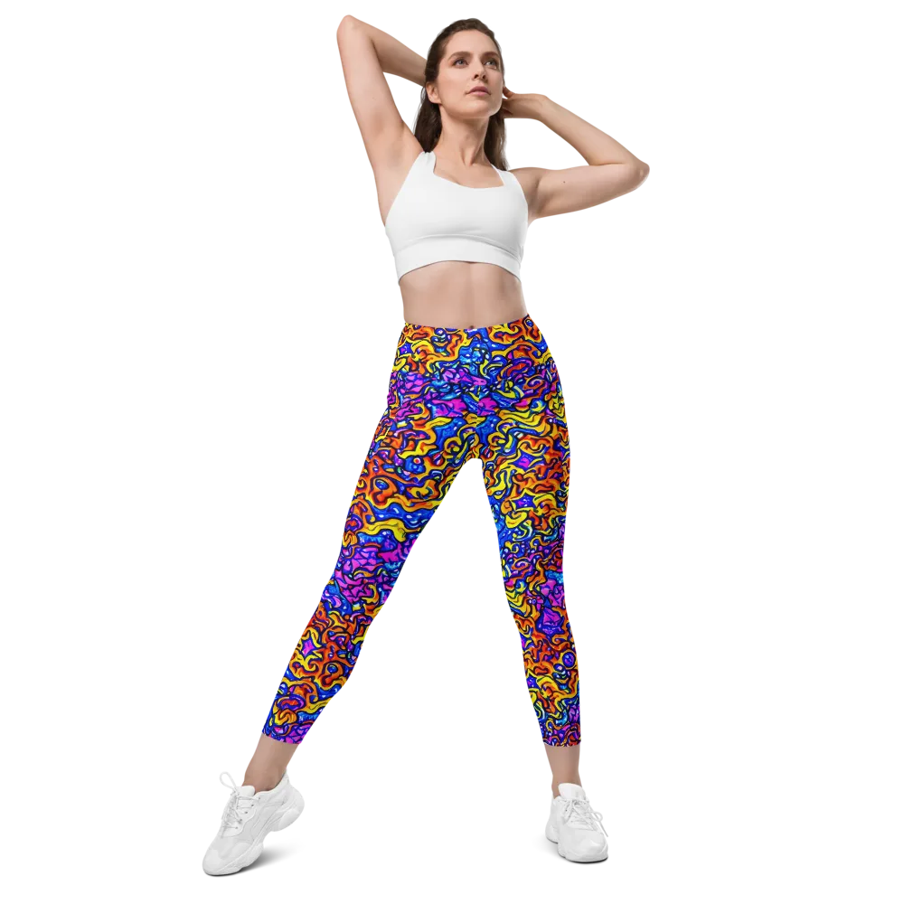 Saturated Whirl on Leggings with Pockets — Front
