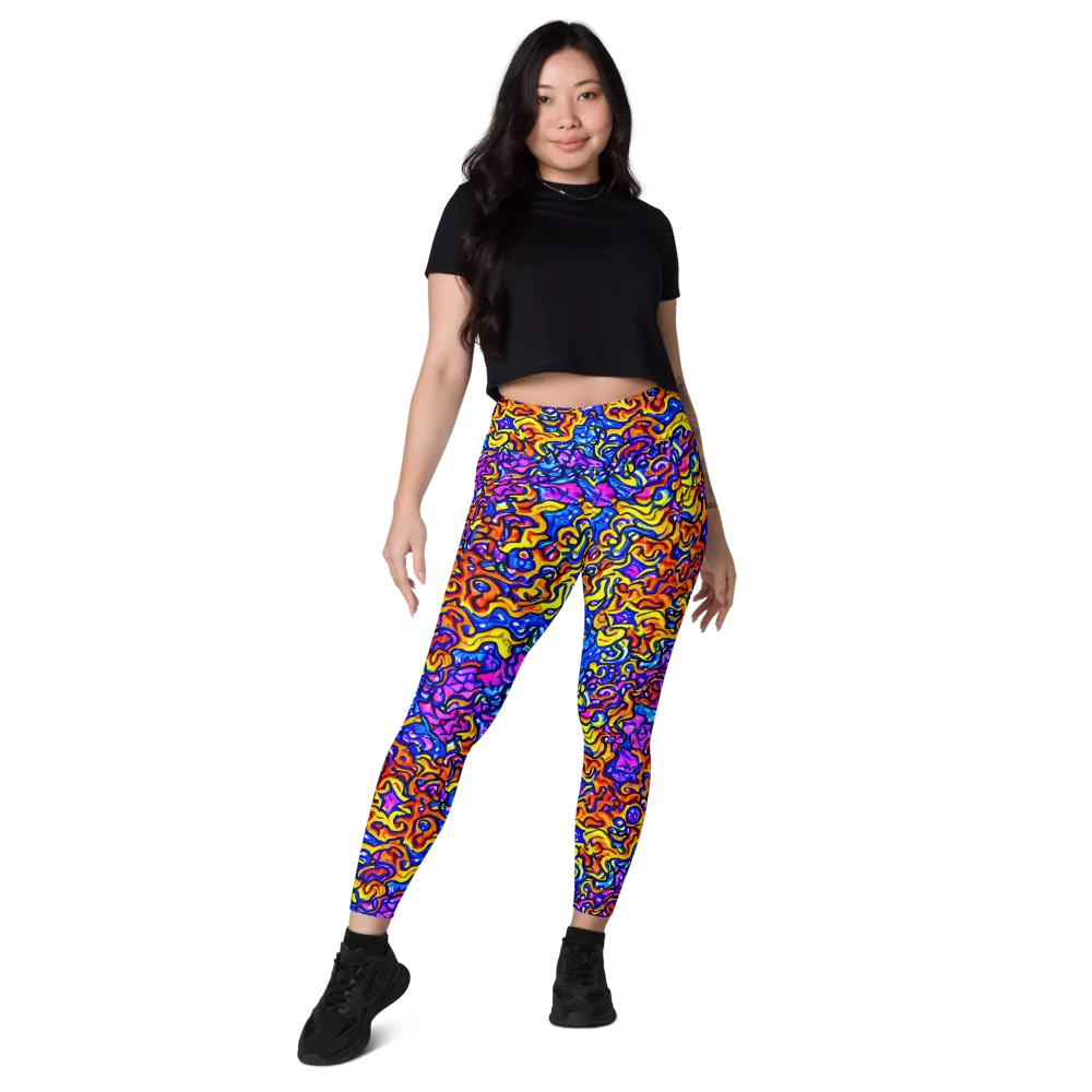 Saturated Whirl on Leggings with Pockets — Front