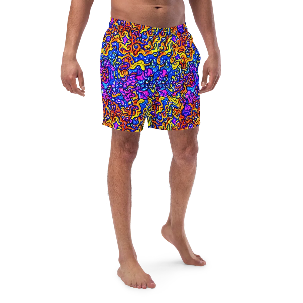 Saturated Whirl on Swim Trunks — Front