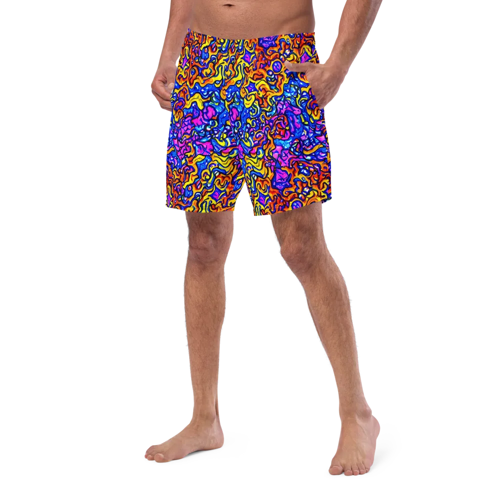 Saturated Whirl on Swim Trunks — Left Front
