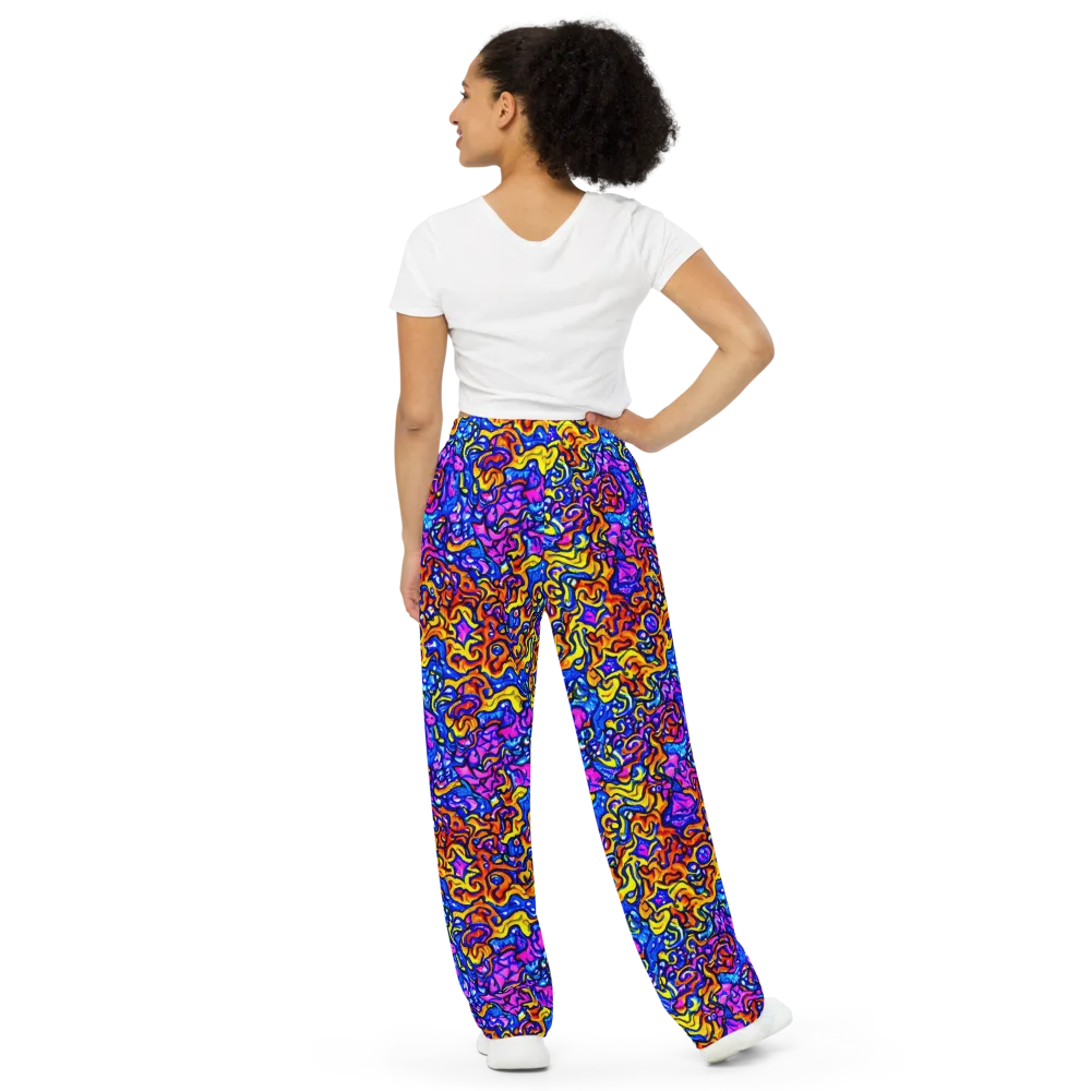 Saturated Whirl on Wide-Leg Pants — Back