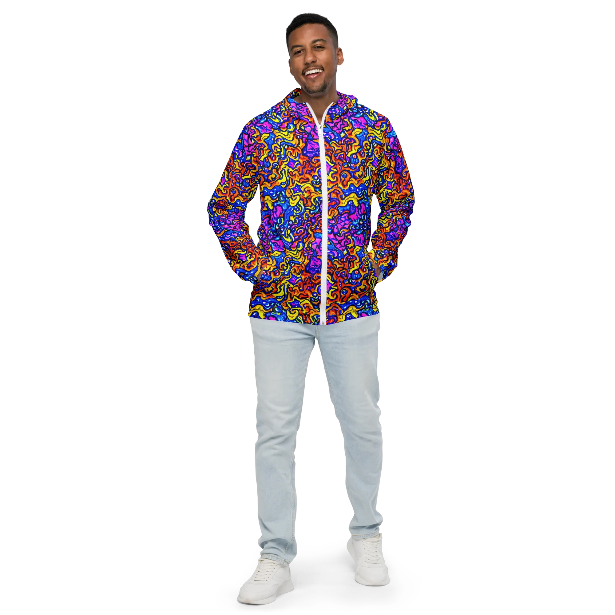 Saturated Whirl on Men's Windbreaker — Front