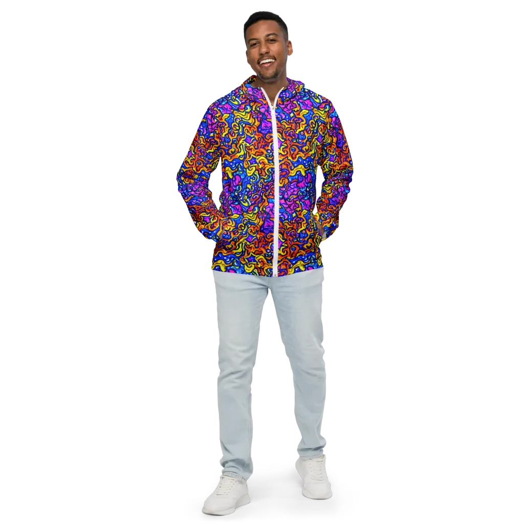 Saturated Whirl on Men's Windbreaker — Front