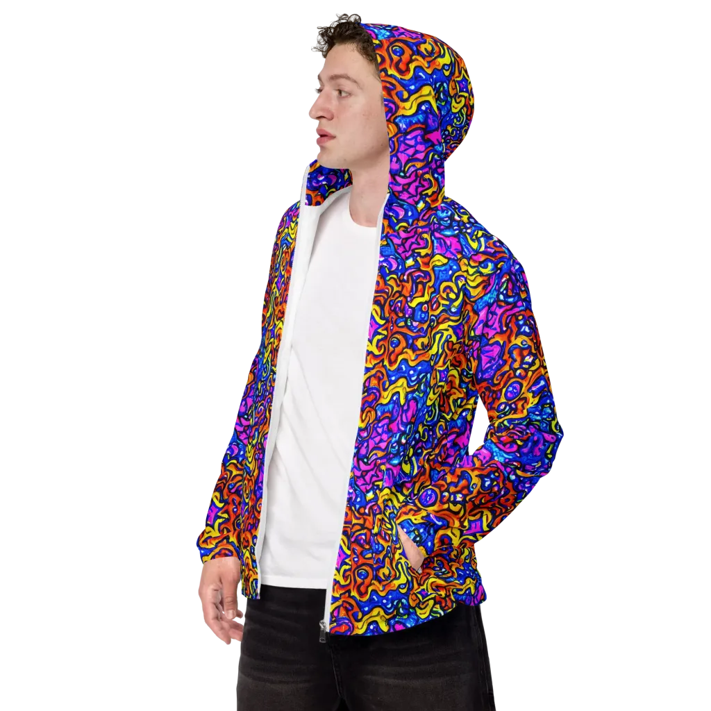 Saturated Whirl on Men's Windbreaker — Left Front