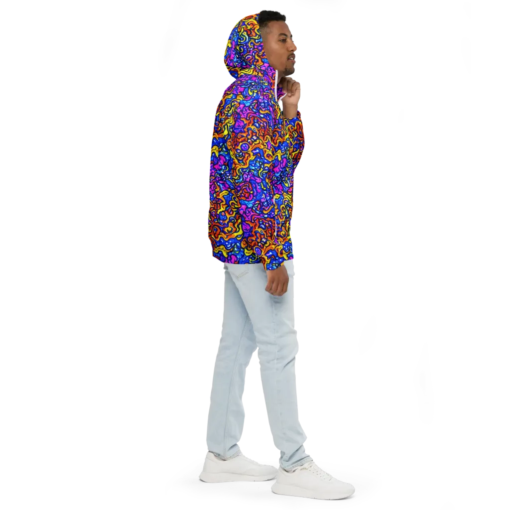 Saturated Whirl on Men's Windbreaker — Right