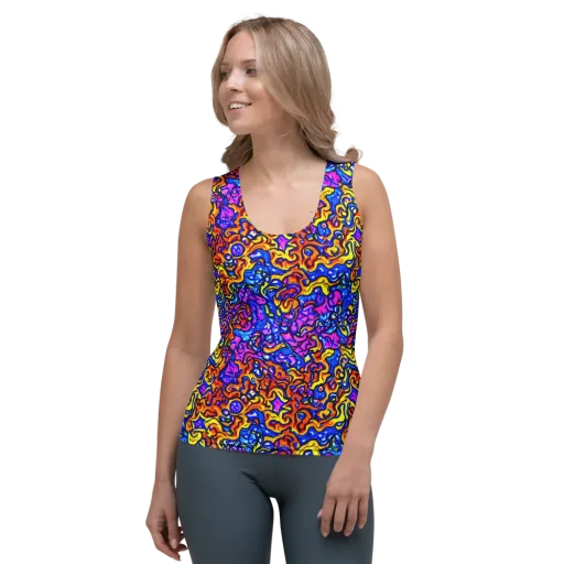 Saturated Whirl on a Women's Tank Top