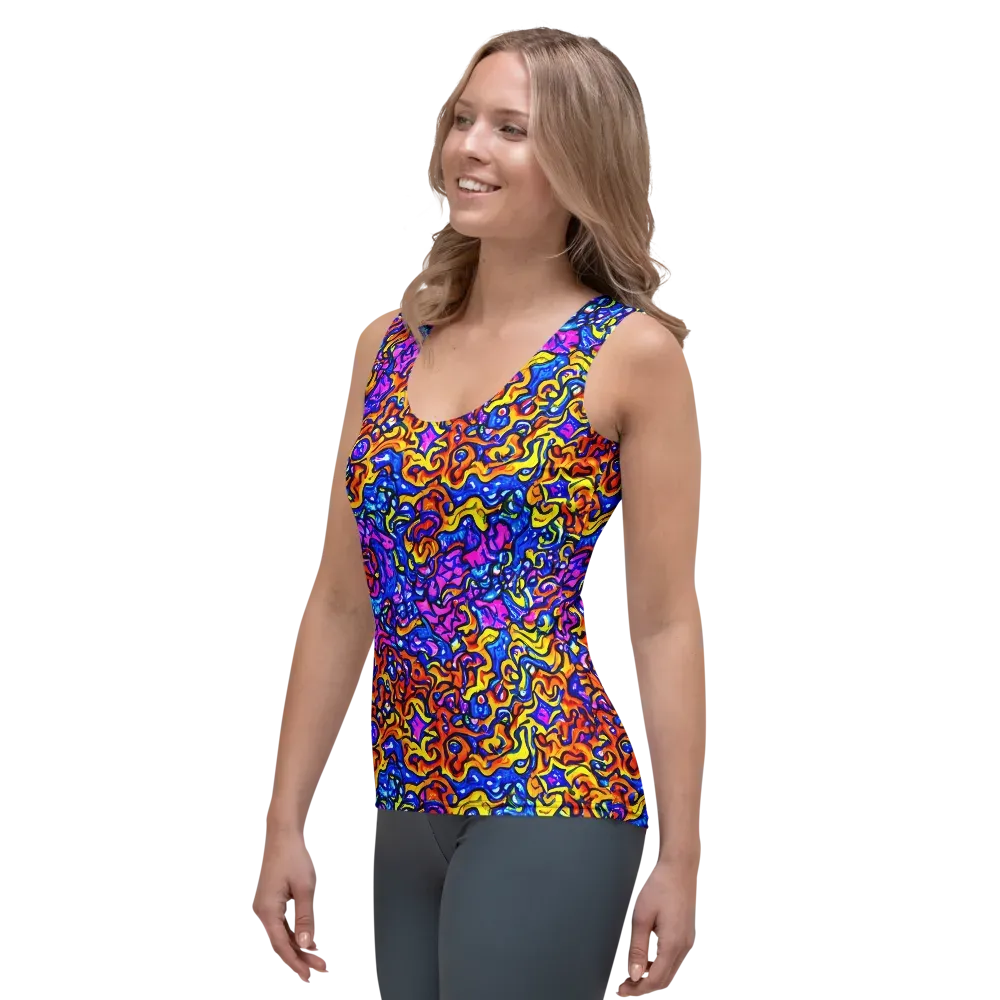 Saturated Whirl on Women's Tank Top — Left Front