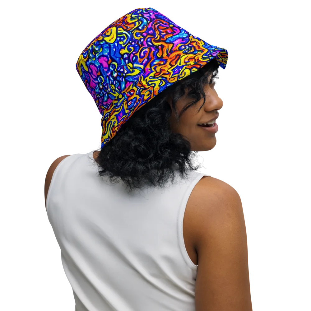 Saturated Whirl on Reversible Bucket Hat — Right Outside