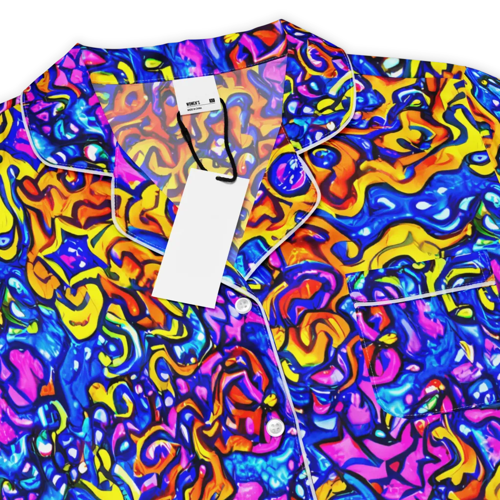 Saturated Whirl on Women's Short Sleeve Pajama Top — Product details