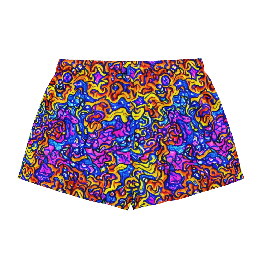 Saturated Whirl on Women's Pajama Shorts — Back