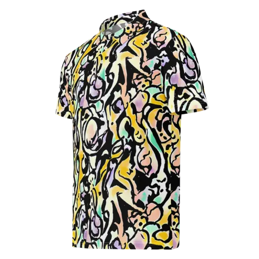 Pastel Ink Riot on a Men's Slim Fit Polo Shirt