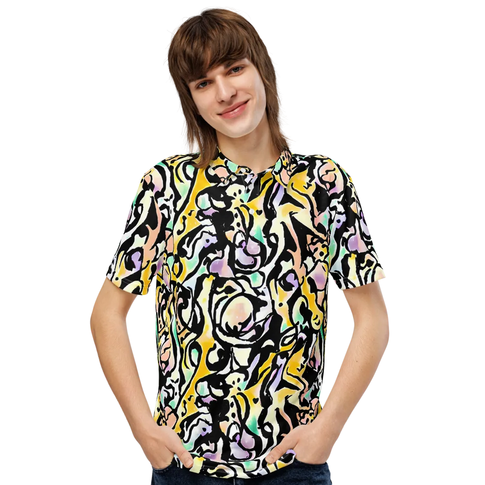 Pastel Ink Riot on Men's Slim Fit Polo Shirt — Front