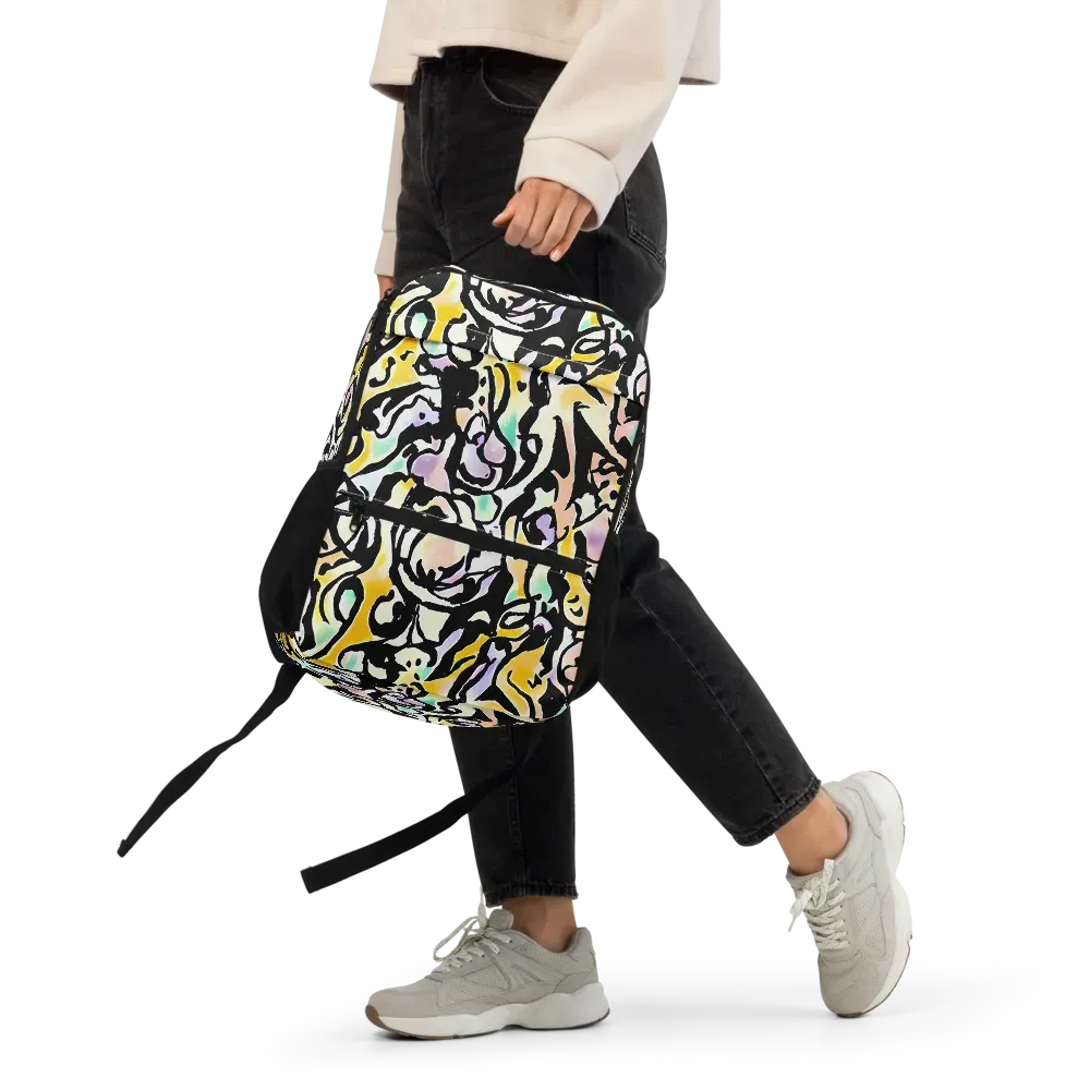 Pastel Ink Riot on Utility Backpack — Front