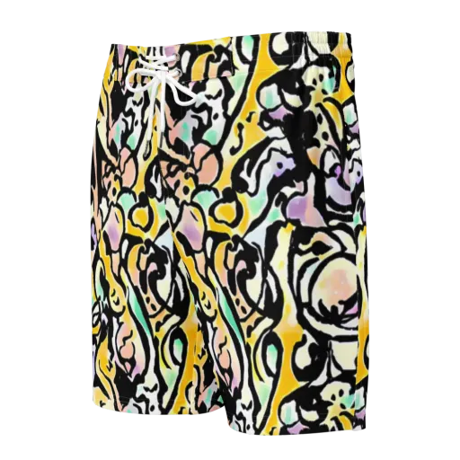 Pastel Ink Riot on a Men's Board Shorts