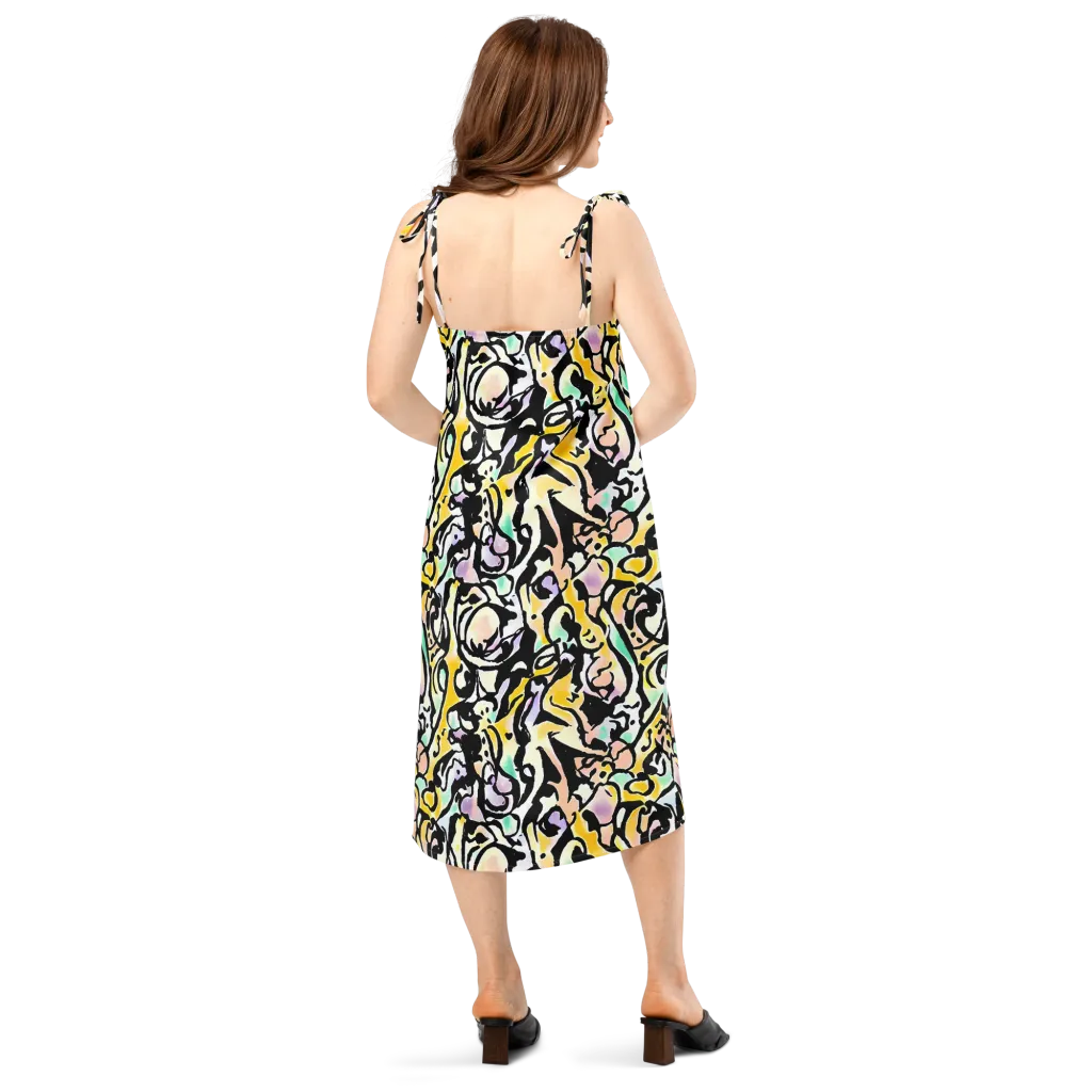Pastel Ink Riot on Slip Dress — Back