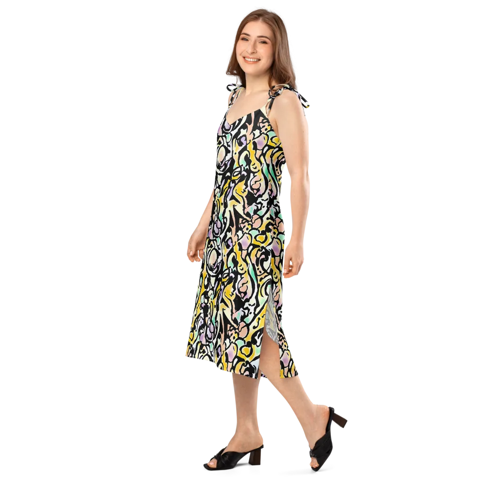 Pastel Ink Riot on Slip Dress — Left Front