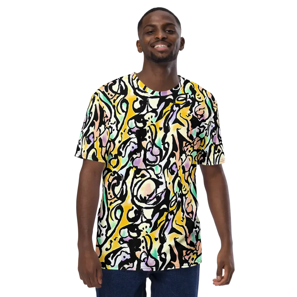 Pastel Ink Riot on Men's Crew Neck T-Shirt — Front