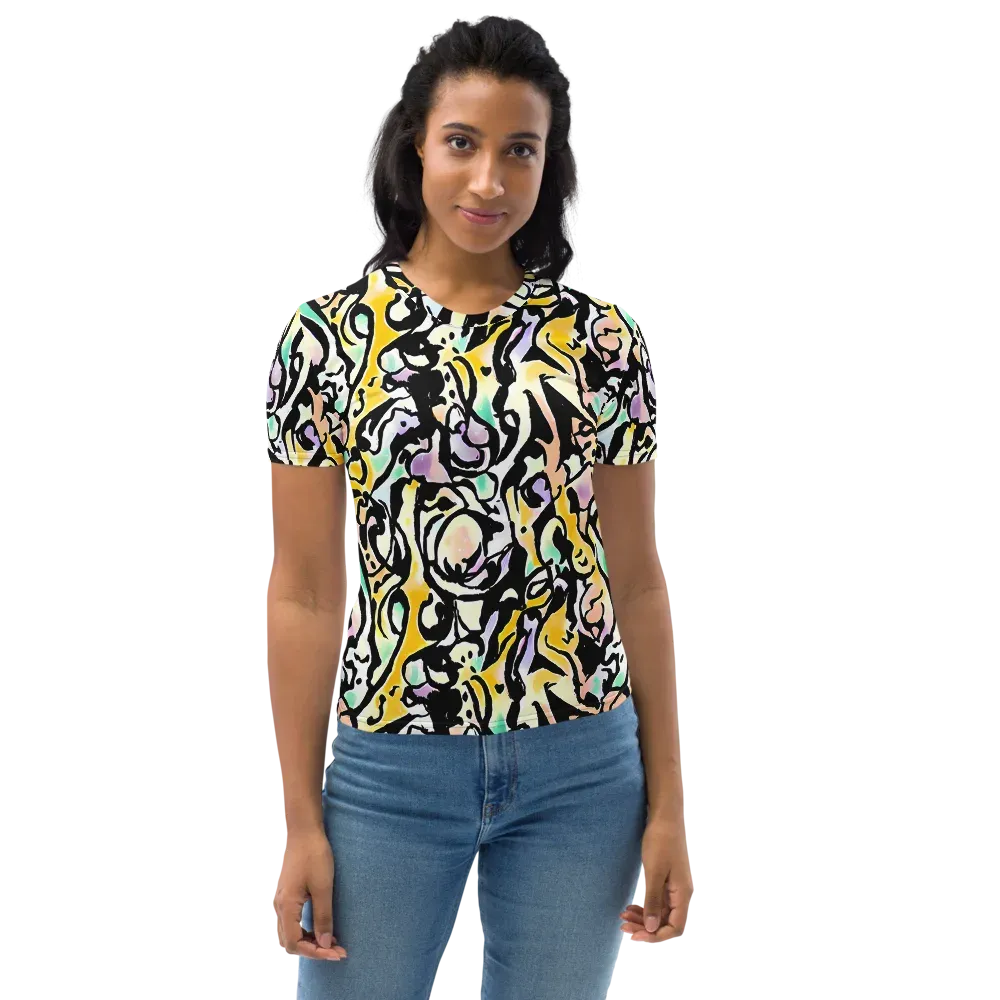 Pastel Ink Riot on Women's Crew Neck T-Shirt — Front