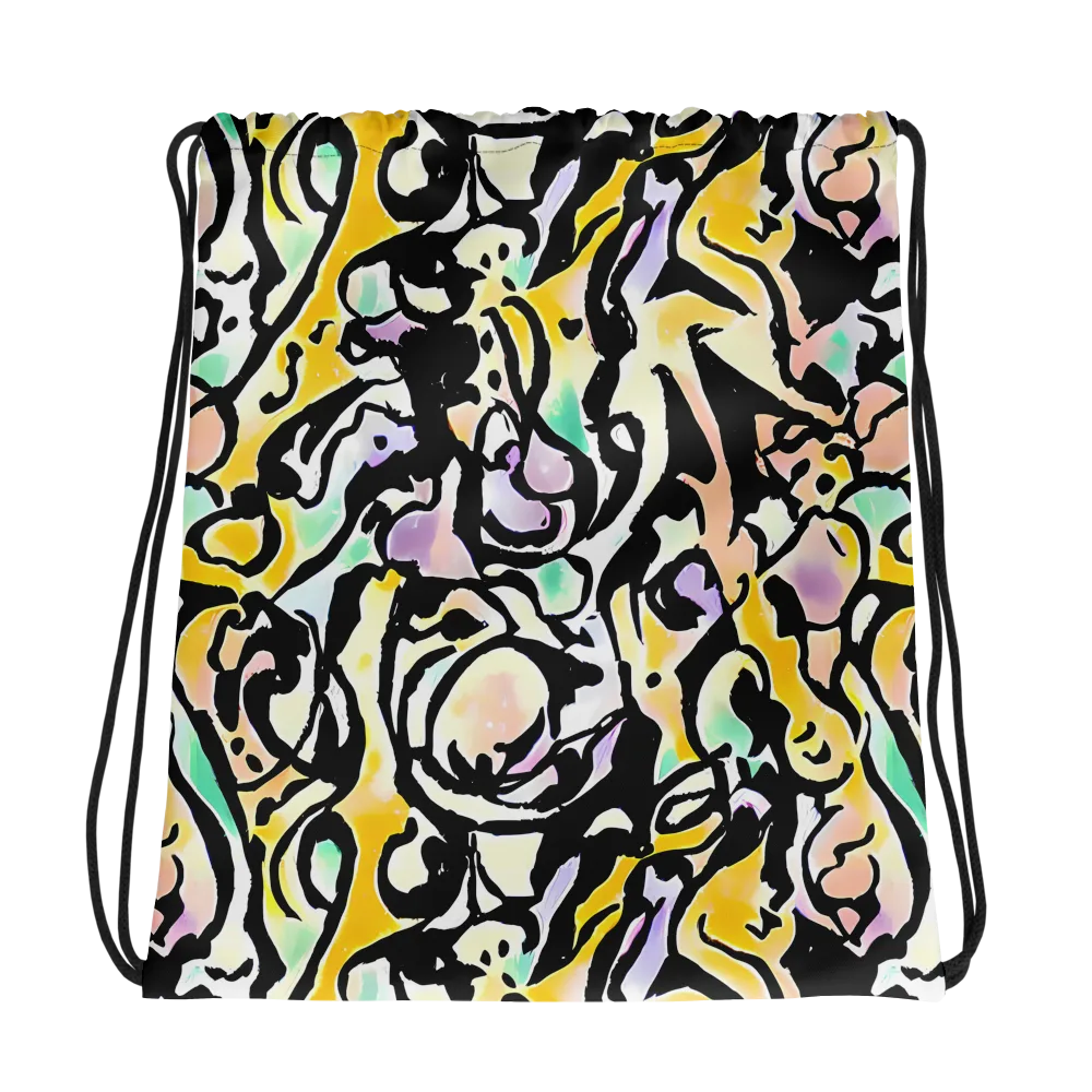 Pastel Ink Riot on Drawstring Bag — Photo