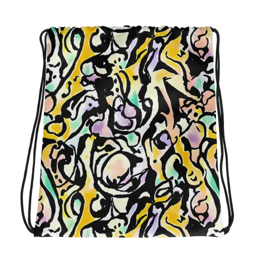 Pastel Ink Riot on a Drawstring Bag