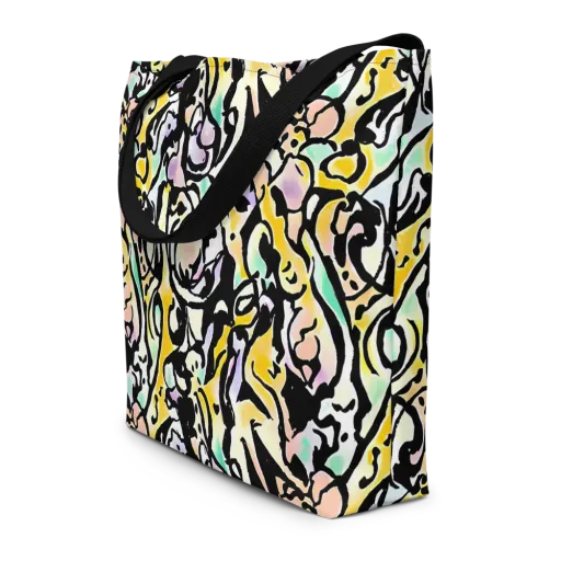 Pastel Ink Riot on a Large Tote Bag W/ Pocket