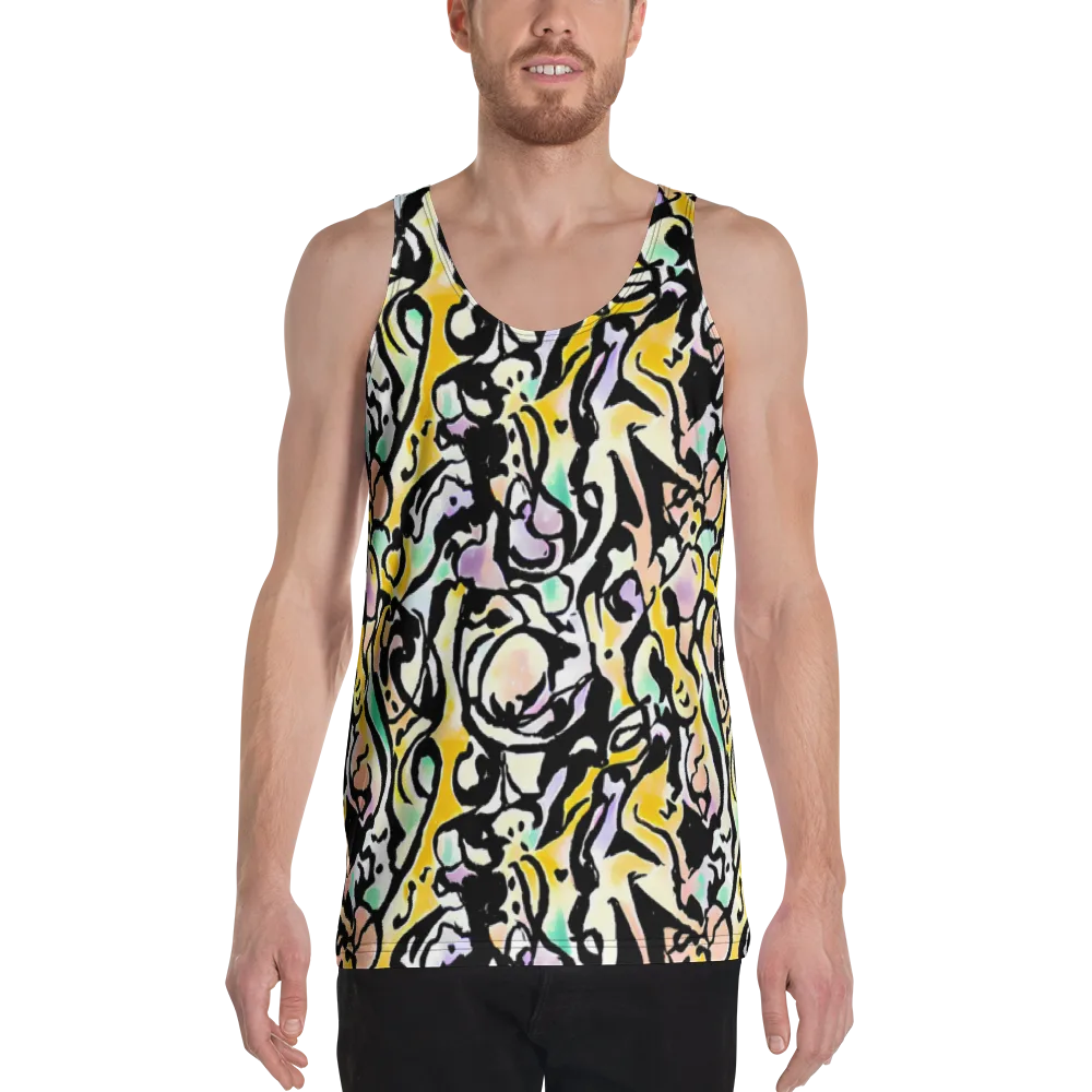 Pastel Ink Riot on Men's Tank Top — Front