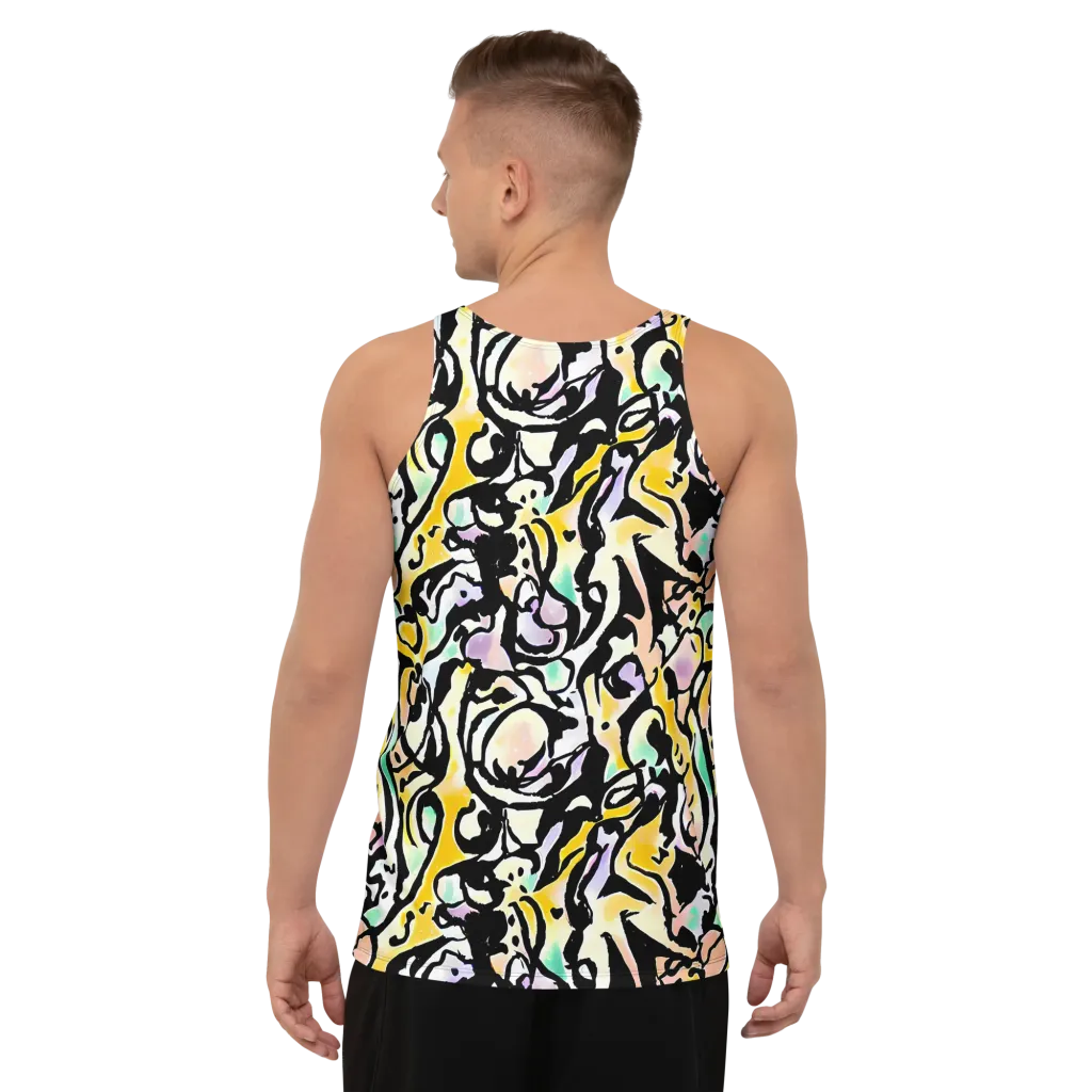 Pastel Ink Riot on Men's Tank Top — Back