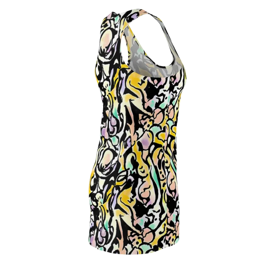 Pastel Ink Riot on Racerback Dress — Back Side