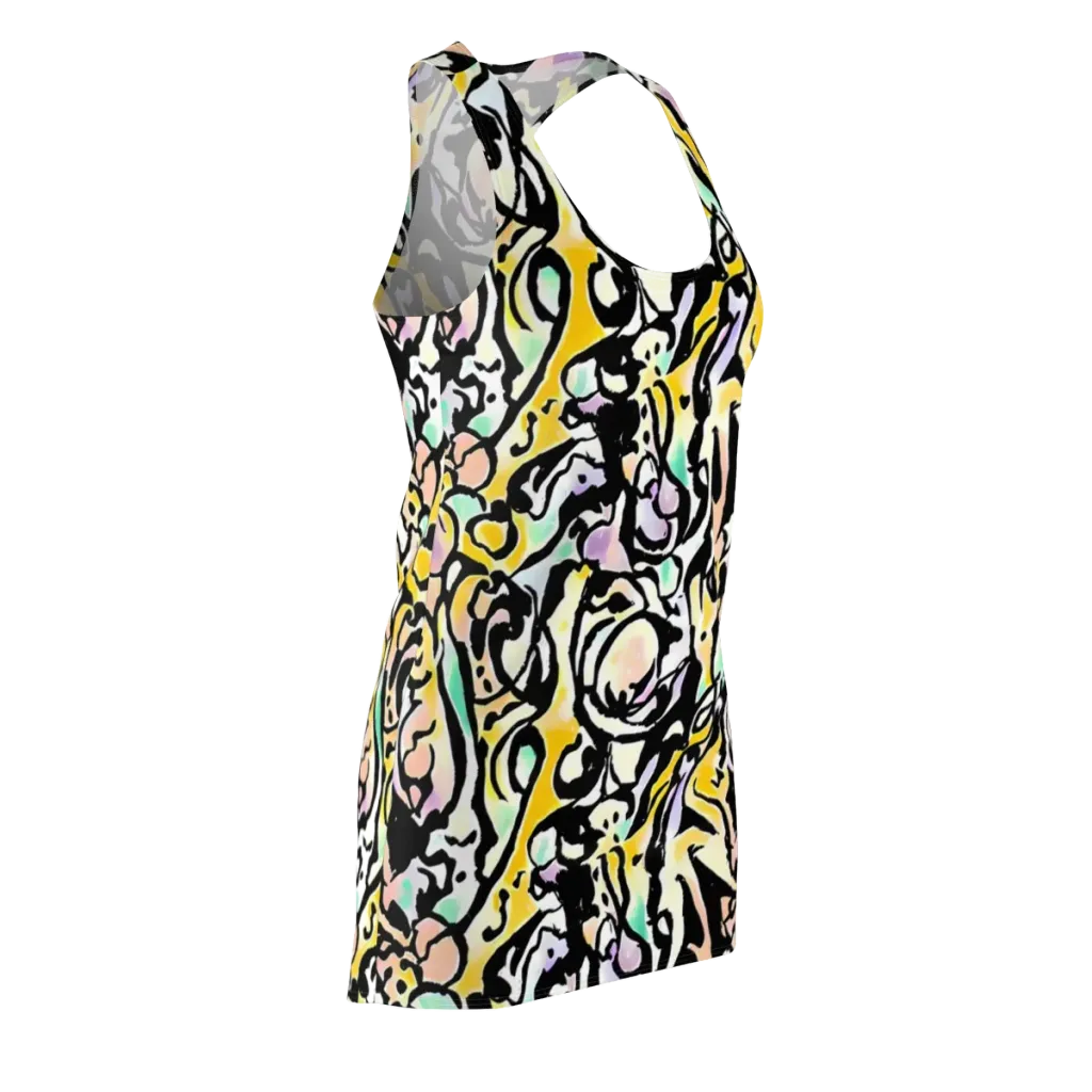 Pastel Ink Riot on Racerback Dress — Front Side
