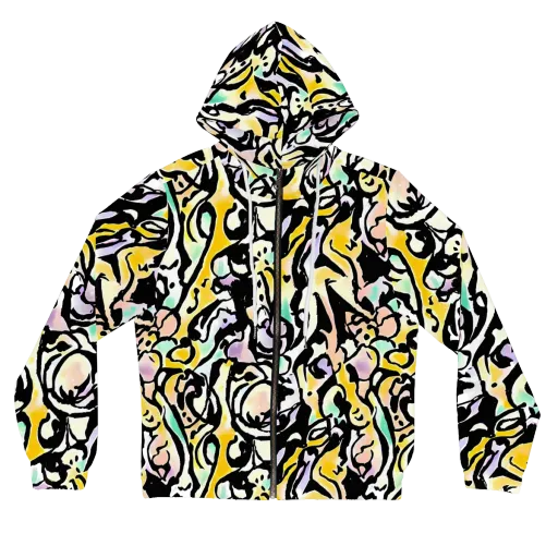 Pastel Ink Riot on a Women's Full-Zip Hoodie