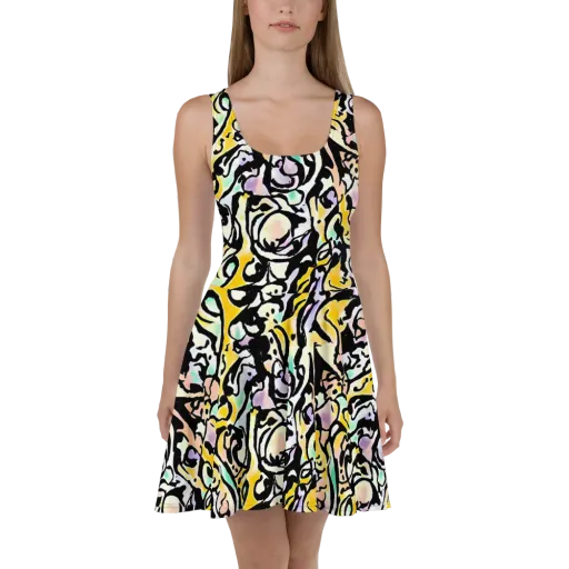 Pastel Ink Riot on a Skater Dress