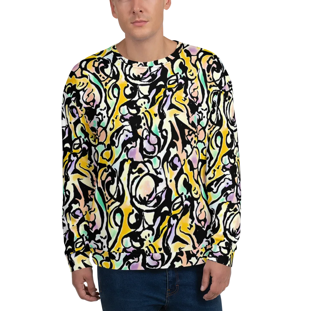 Pastel Ink Riot on Sweatshirt — Front