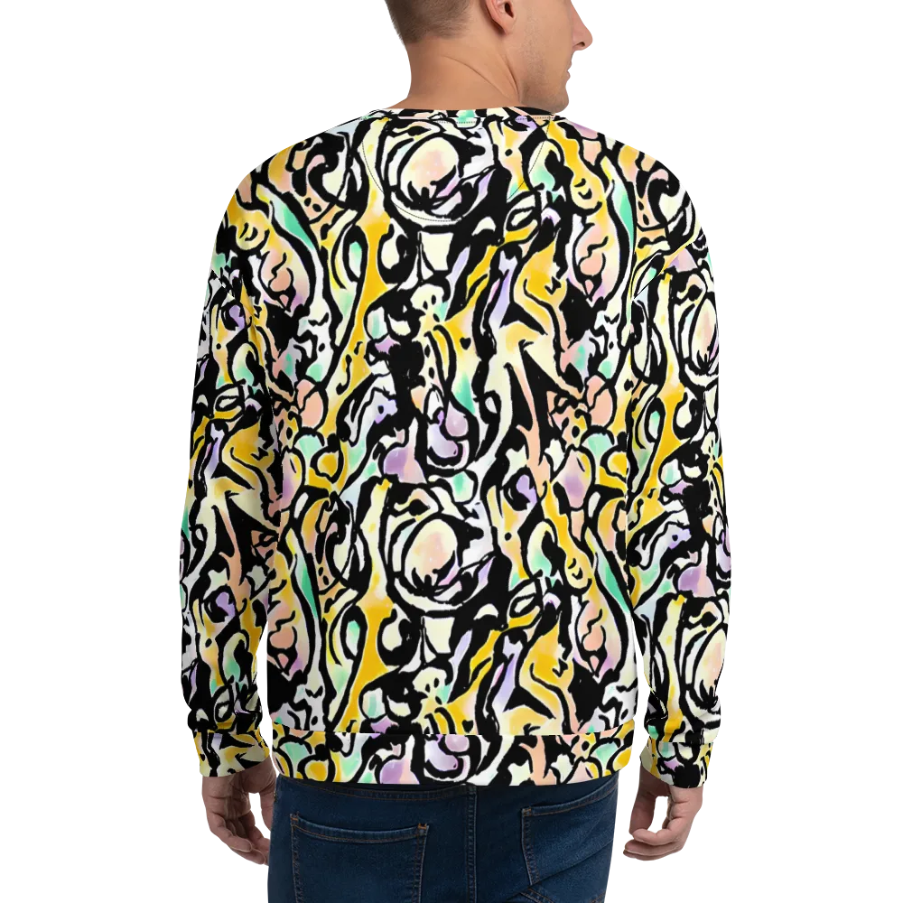 Pastel Ink Riot on Sweatshirt — Back