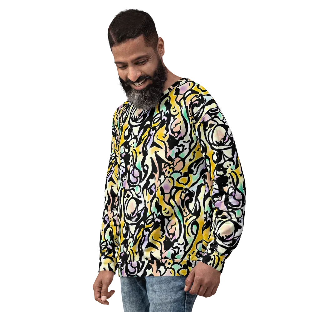 Pastel Ink Riot on Sweatshirt — Left Front