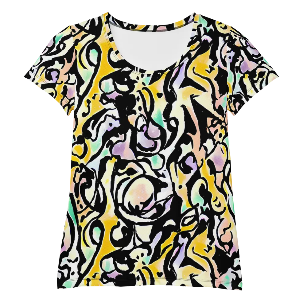 Pastel Ink Riot on Women's Athletic T-Shirt — Front