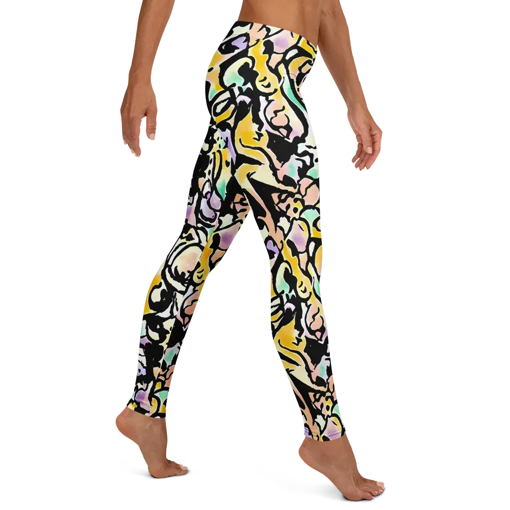 Pastel Ink Riot on Leggings — Right