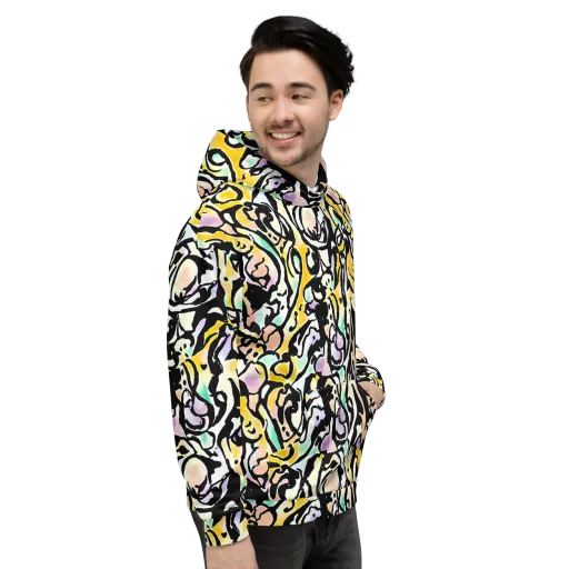 Pastel Ink Riot on a Hoodie