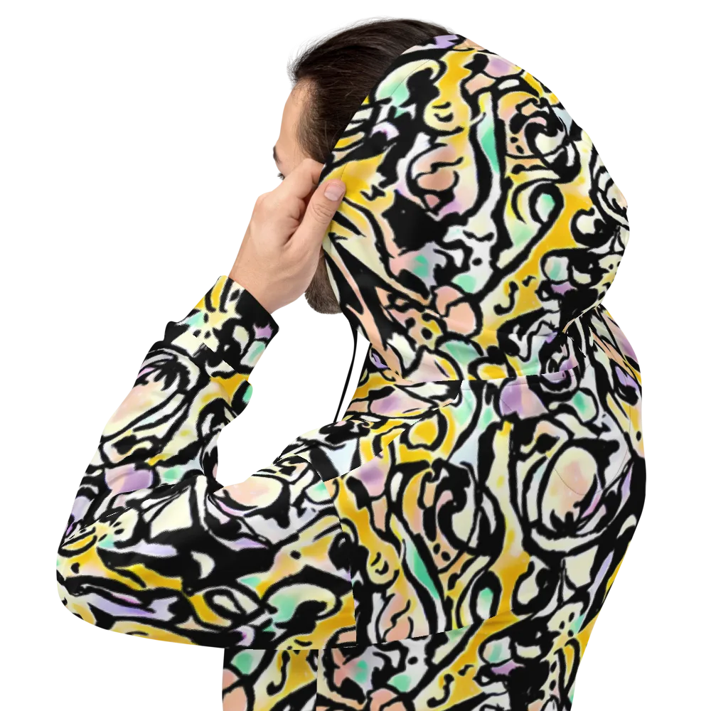 Pastel Ink Riot on Hoodie — Back